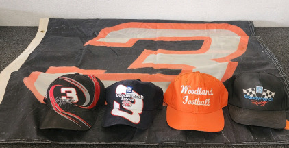 Dale Earnhardt Flag And (4) Hats
