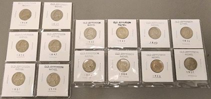 (14) Old Jefferson Nickels
