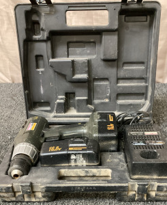 VINTAGE CRAFTSMAN 16.8 V CORDLESS DRILL WITH EXTRA BATTERY AND CHARGER.