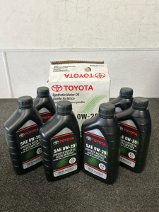 (6) New Bottles of Toyota SAE 0W-20 Synthetic Motor Oil