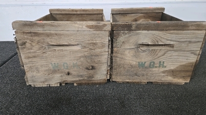(1) Set of 2 Wooden W.G.H. Crates