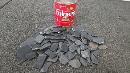 (1) Folgers Coffee Can Full of Obsidian Slices