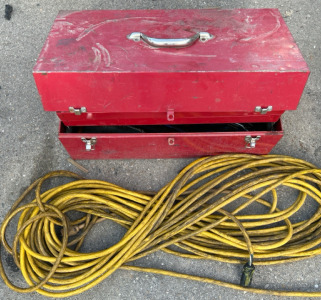 Red Tool Box (full) & Extension Cord