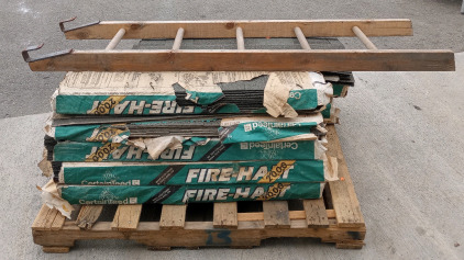 Large Assortment of Roofing Shingles (1) Hanging Wooden Ladder 70"