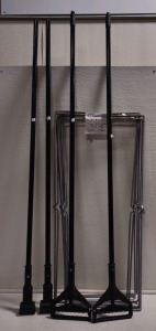(4) Assorted Mop Clips w/ Handles & (4) Trash Bags Stands (R1)