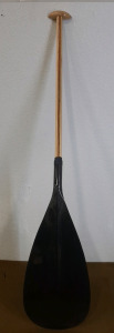 (1) Hybrid Outrigger Paddle, Teardrop Shape Carbon Blade/Wooden Handle, 49" Long, Blade Is 9-1/2" At Widest & 18" Long
