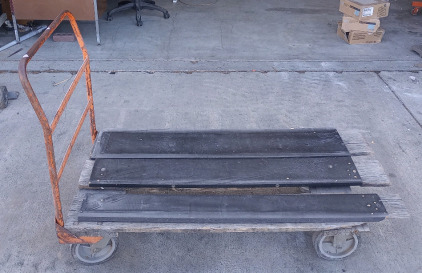 Custom Wood Deck Rolling Cart 27"x58"x38"