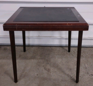 Square Folding Table w/ Leather Top