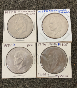 1970’s Eisenhower Silver Dollars (4)