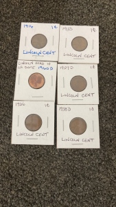 Lincoln Head Pennies x (6)