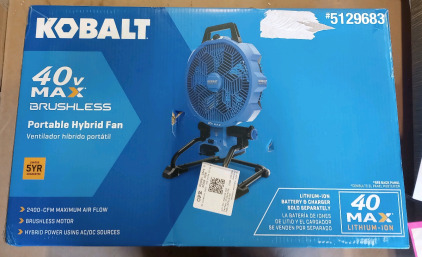 Kobalt 40v Brushless Portable Hybrid Fan (r8)