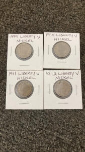 Liberty Nickel Coins (4)