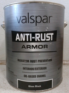 (1) Valspar Anti-Rust Armor Oil Based Enamel - Gloss Black - Interior/Exterior - 1 Gallon