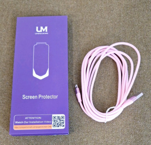 (2) Uniqueme, iPhone 15 Pro Max Screen Protector Kit & Charging Cable