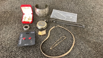 Assorted Jewelry And Pocket Watch