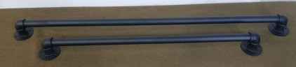 (2) Black Iron Pipe Handrails, 33" & 45"