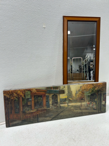 (1) Wall Mirror (1) City Painting