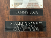 Sammy Sosa Autographed Plaque #652/ 5000 - 2