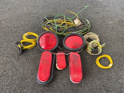 Assorted Vehicle Lights and Cables