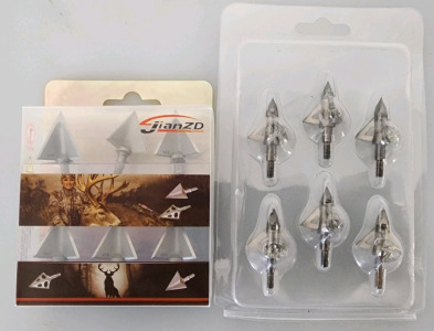 (2) Packs Of 100gr Broadhead Arrow Tips- (12) Total