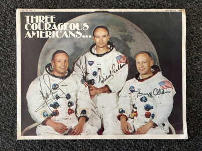 Apollo II Mission Brochure Autographed by "Three Courageous Americans"