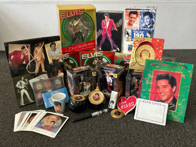 Elvis Presley Collection: Xmas Ornaments, Cards, And Other Memoribilia