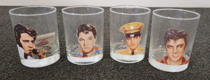 (4) Collectible Elvis Presley Glasses