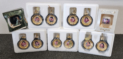 (5) Sets Of Bradford Exchange Elvis Christmas Ornaments With COA, (2) Collectible Ornaments