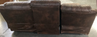 BROWN RECLINING COUCH. - 3