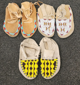 (3) Pairs Vintage Beaded Moccasins (Unknown Size)