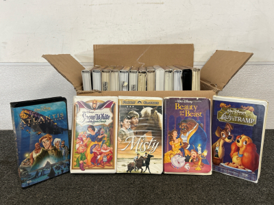 Box of VHS Disney Movies