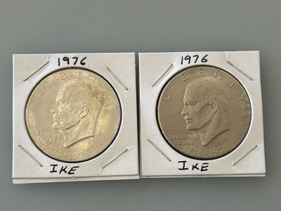 (2) 1976 Ike Dollars