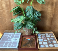 Copper Embossing Art, Picture Frames & Artificial Plant -EB