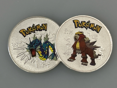 (2) Pokémon Silver Plated Rounds