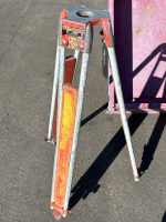 Small Utility Trailer, Pair of Metal Saw Horses and Surveyor Tripod Stand - 3