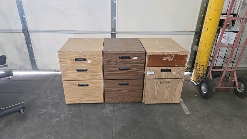 (3) Vertical Filing Cabinets