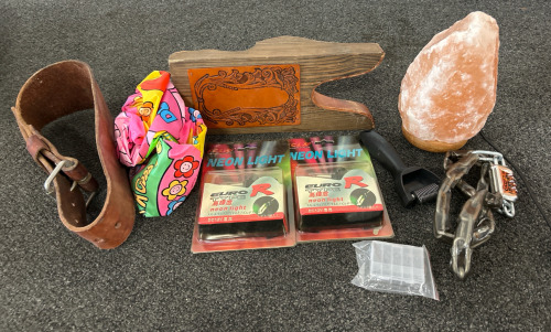 Salt Lamp, Fishing Hooks, & More