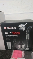 (1) Mueller Multi Stick 4-in-1 Hand Blender (1) Set of 4 Pill Boxes (1) Set of NutriBullet Replacements - 4