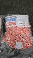 (1) Set of Flutter on Over Party Decorations (1) Set of 3 Swim Diapers in Size Medium (1) 10-Compartment Pill Box - 5