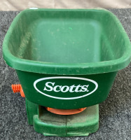 SCOTTS TURF BUILDER HAND HELD FERTILIZER SPREADER, CRAFTSMAN 120 VOLT INFLATOR, AMERICAN STANDARD WHITE REPLACEMENT TOILET SEAT. - 2