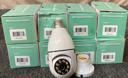 (8) LIGHT BULB SECURITY CAMERAS.