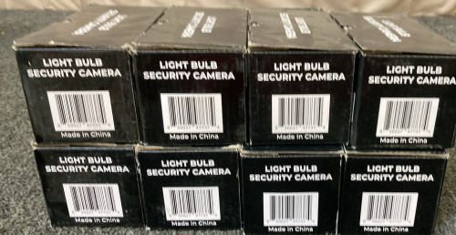 (8) LIGHT BULB SECURITY CAMERAS.
