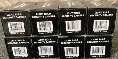 (8) LIGHT BULB SECURITY CAMERAS.