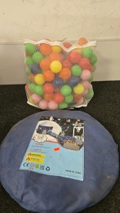 (1) Tent/Ball Pit Combo For Ages 3+ (1) Bag of Balls