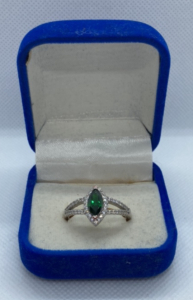 Emerald And White Stone Ring