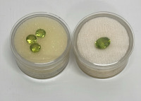 (13) Round And Oval Cut And Faceted Peridot Gemstones 10mm To 3.75mm - 4