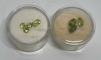 (16) Round And Oval Cut And Faceted Peridot Gemstones 8mm To 3.5mm - 3