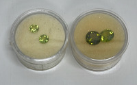 (16) Round And Oval Cut And Faceted Peridot Gemstones 8mm To 3.5mm - 4