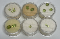 (14) Round And Oval Cut And Faceted Peridot Gemstones 8mm To 3.8mm