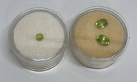 (14) Round And Oval Cut And Faceted Peridot Gemstones 8mm To 3.8mm - 3